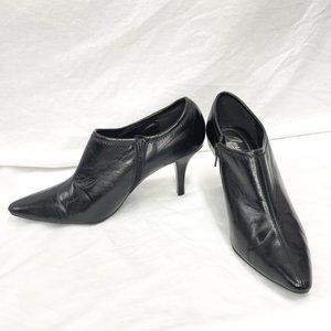 Apri Black Leather Spiked (3 1/2") Heel Booties-Vintage Size 10